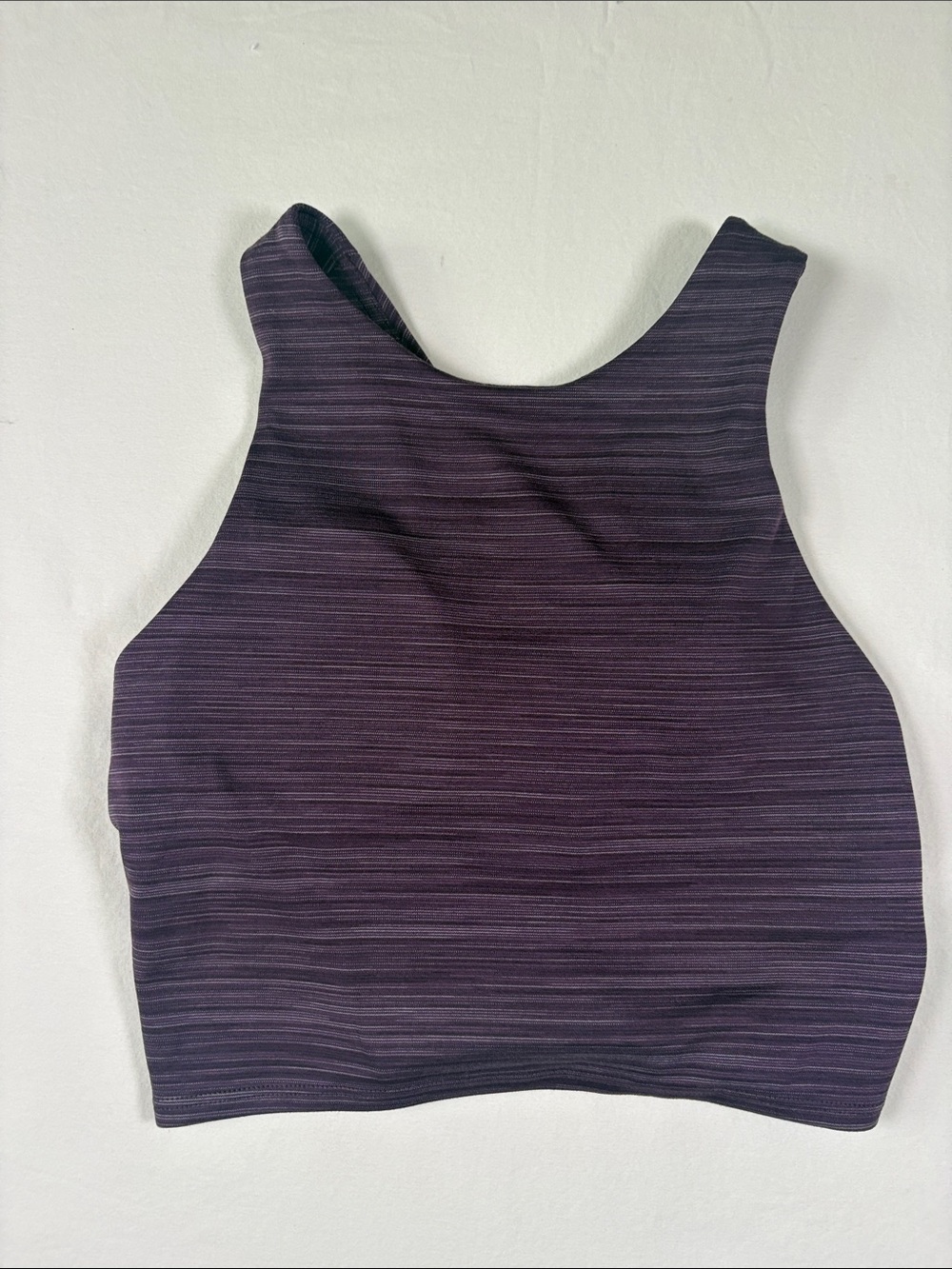 Athleta Striped Dark Purple Crop Tank